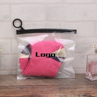 Bolsa con cremallera esmerilada biodegradable con logotipo de impresión personalizado, bolsa con cremallera pequeña de plástico transparente con cierre de cremallera de PVC para embalaje de joyería