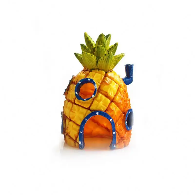 Underwater Comic Plants Pineapple House Fish Hiding Play Home Shrimp Nest Fish Tank Decor Aquarium Decoration