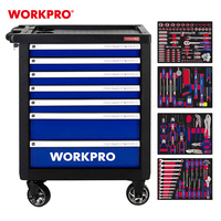 Banc de travail professionnel WORKPRO à 7 tiroirs, chariot à outils roulant en métal pour atelier et garage, armoire à outils sur roulettes
