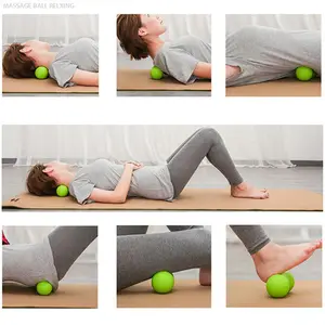 Bola pijat kacang Gel silika ramah lingkungan bola ganda untuk relaksasi otot latihan Yoga Logo disesuaikan