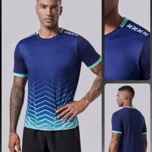 T-shirts pour hommes actifs, coupe régulière, séchage rapide, 100% polyester, impression 3D personnalisable, fitness, course à pied, entraînement en salle de sport, manches courtes - Product Image 3