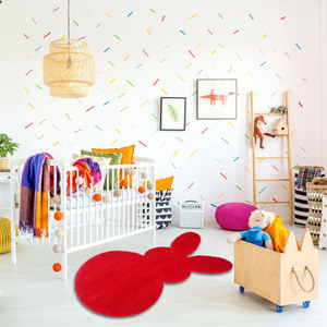 Solid Color Faux Rabbit <b>Fur</b> Rug Novelty Shape Machine Washable For Kids Bedroom Living Room American Style - Product Image 1