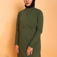 Maillot de bain burkini musulman ensemble trois pièces couleur unie hijab lâche décontracté grande taille maillot de bain musulman modeste maillot de bain ensemble