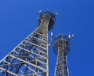 Antena wifi galvanizada, antena tubo único comunicação ferroviária eletrificada estantes catenares tipo de torre de aço