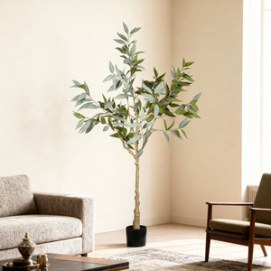 Artificial Eucalyptus <b>Tree</b> 5FT Black Pot Realistic Indoor Plant for Home Office Decoration - Product Image 2