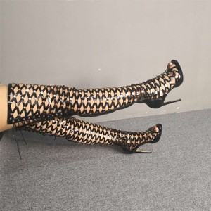 HMB217 cava sopra il ginocchio rivetto stivali scarpe alla moda per le donne caricamenti del sistema freddi scarpe <span class=keywords><strong>sandali</strong></span> per le donne - Product Image 3