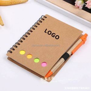 Bloc de Notas de Papel Kraft con Tapa Dura, Adhesivos Personalizados para Índice, Bloc de Notas Espiral, Pestañas Adhesivas para Libros, Bloc de Notas con Logotipo Personalizado y Bolígrafo - Product Image 1