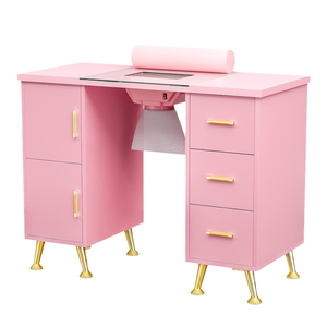 Nail salon - Nail table - Single-person nail workstation with wrist support - Vacuum cleaner - Moving glass nail table - Product Image 1