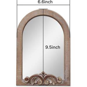 Miroir d'arche vintage Parisloft petit format 6,75 x 9,5, style baroque, cadre en bois, décoration d'intérieur, miroir de table autoportant - Product Image 4