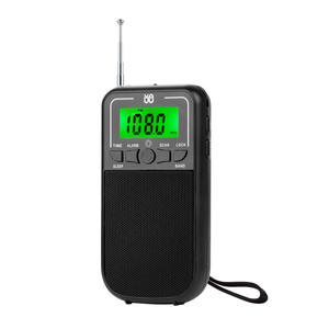 Portable AM FM SW Radio Green <b>LED</b> Backlight Display 123g Pocket Radio Factory with Alarm <b>Clock</b> Headphone Jack Flashlight - Product Image 1