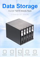 Disque dur d'échange à chaud 5 baies SAS/SATA HDD support mobile pour baie de lecteur optique 3X5.25"