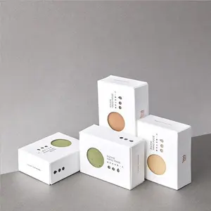 Stampa scatola di sapone di carta bianca scatola di imballaggio scatola di sapone di carta artigianale