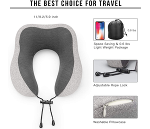 Nekkussen Voor Reizen Voor Vliegtuig 100% Puur Traagschuim Reiskussen Voor Vlucht Hoofdsteun Slaap Draagbare Vliegtuigaccessoires - Product Image 2