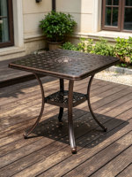 Ensemble table et chaises de salle à manger d'extérieur en fer forgé avec plateau en marbre, mobilier de patio imperméable pour la détente, petite table basse pour la maison et le balcon