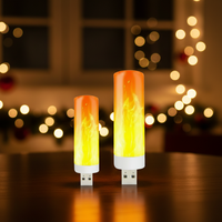 Clé USB portable avec lumière LED décorative clignotante, effet de flamme LED, ampoule LED rouge ambre jaune, lumière de bougie LED
