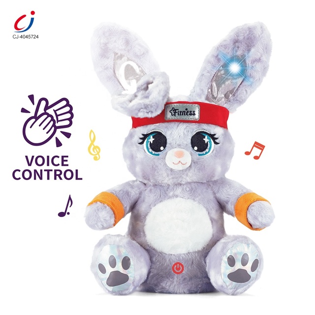 Chengji New Popular Story Telling Singing Kawaii Soft Stuffed Doll Talking Voice Control Electric Long Ears Rabbit Plush Toy