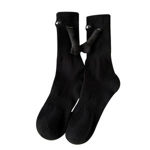 Chaussettes unisexes drô<span class=keywords><strong>les</strong></span> pour couple, main dans la main, blanc, baril moyen, pour femme, en coton, avec succion magnétique - Product Image 4