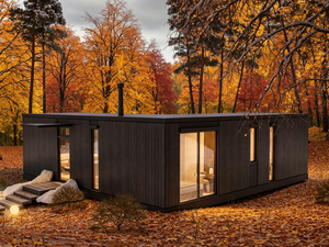 Casetta Prefabbricata <span class=keywords><strong>in</strong></span> Acciaio con Design Moderno per Vacanze e Uso Esterno <span class=keywords><strong>in</strong></span> Foresta, con Soggiorno e Bagno - Product Image 6