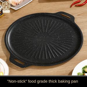 Hot Selling Outdoor Camping Cookware Carbon Steel Non-Stick Frying <strong>Pan</strong> Spray Coating <strong>Grill</strong> for Barbecue Induction Compatible - Product Image 3