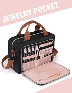 Bolsa de Aseo Versátil con Correa de Hombro Desmontable, Bolsa de Poliéster con Compartimento para Maquillaje y Joyas para Viajes y Uso Diario - Product Image 2