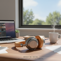 Casque sans fil REMAX RB-980HB avec annulation du bruit ANC, casque de jeu pour musique stéréo HiFi 5.4, écouteurs IPX4