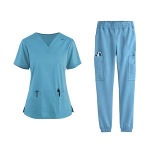2024 uniformes hospitalarios transpirables, uniformes médicos informales para mujeres, conjuntos de uniformes de Enfermería de manga corta bordados personalizados - Product Image 5