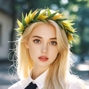 Serre-tête tressé en fausses feuilles hawaïennes, coiffe pour adulte, idéal pour les mariages, les anniversaires, les fêtes de fiançailles, les festivals de danse - Product Image 2