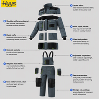 Ropa de Trabajo Transpirable Personalizada para Hombre Overol Tipo Peto con Múltiples Bolsillos y Estampado en Relieve para Ropa de Construcción