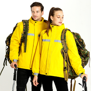 Venta al por mayor de alta calidad Super cálido mujeres hombres <span class=keywords><strong>chaqueta</strong></span> <span class=keywords><strong>reflectante</strong></span> de invierno ropa de trabajo de lana cortavientos impermeable <span class=keywords><strong>chaqueta</strong></span> a prueba de viento - Product Image 2