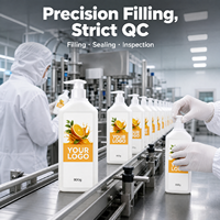 Liquide vaisselle écologique à l'orange, marque privée, élimination rapide de la graisse, détergent de cuisine personnalisé OEM, directement de l'usine