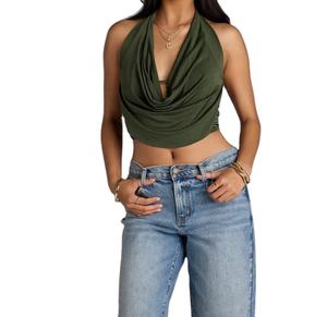 ノースリーブ ホルター クロップトップ - Product Image 1