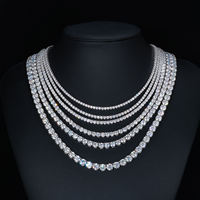 Bijoux fins Hip Hop 925 argent Sterling or blanc VVS Moissanite diamant Tennis chaîne Bracelet collier pour hommes femmes