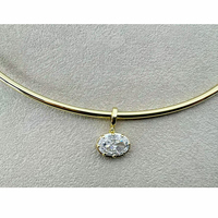 Collier ras-de-cou minimaliste en laiton plaqué or 18 carats LYBURCHI, pendentif rond en zircon cubique, pour femmes