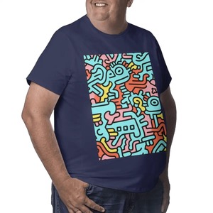 Camiseta personalizada para hombre de talla grande con imagen personalizada, ropa de calle, diseño liso de algodón 100% con técnicas de serigrafía de impresión en contraste - Product Image 2