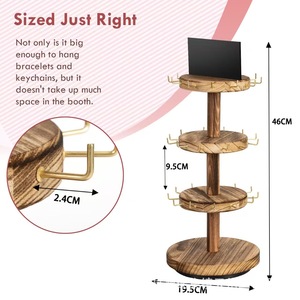 Wooden multi-layer rotating jewelry <b>storage</b> rack, <b>dressing</b> <b>table</b> jewelry organizer, jewelry display rack - Product Image 4