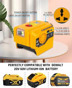 Para batería Dewalt DC 18V a AC 110V 220V generador inversor de salida con cargador USB adaptador inversor de potencia inalámbrico 200W - Product Image 3