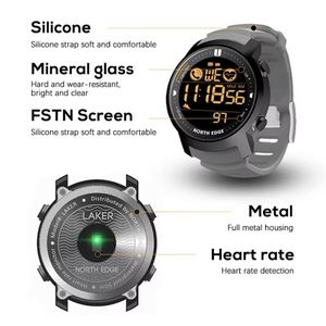 Montre connectée NORTH EDGE LAKER, moniteur de fréquence cardiaque, montre connectée pour femmes, course à pied, podomètre, réveil, étanche 50m, Android - Product Image 5