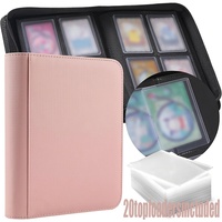 Classeur pour cartes à collectionner MIO 4 poches 112+ recto-verso avec fermeture éclair en cuir PU