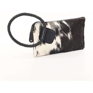 Handmade Cowhide Hair-On Leather Clutch Bag Women's Cosmetic Pouch Travel Organizer - Product Image 3