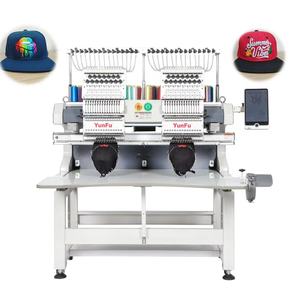 YunFu 2 cabezas 12-15 agujas máquina de bordado de camisetas automática <span class=keywords><strong>HSW</strong></span> Janome Dahao motor de engranaje Manual personalizado - Product Image 2