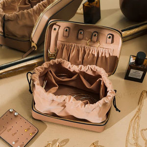 Boîte de rangement pour bijoux en cuir végétalien portable de qualité supérieure personnalisée, boîte de présentation avec fermeture éclair, organiseur en PU, étuis pour bijoux de voyage - Product Image 4