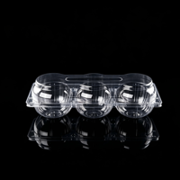 Contenant transparent en PET pour pommes avec compartiments en forme de dôme pour 3 pommes fraîches, emballage jetable de qualité alimentaire, vente en gros, vente au détail, fête