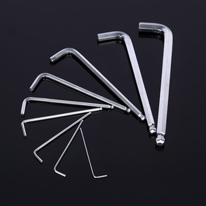 Hex Keys Set Metric Chrome Plated Chromium Vanadium Steel Industrial Grade L-Shaped Ball End Medium Length 80*16-50*97-224 - Product Image 3