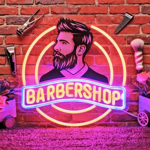 Barbershop neon LED wall decoration light indoor hanging ambient light shop <b>sign</b> entrance indicator light luminous <b>sign</b> 5V 12V - Product Image 1