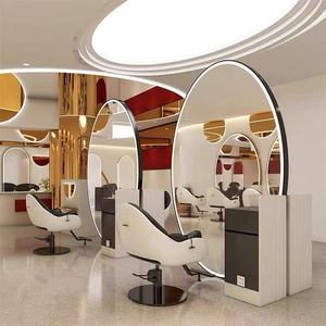 Mirror <b>Table</b> Floor Single and Double-<b>sided</b> Hair Salon Mirror with Light for Hair Cutting, Perming and Dyeing with Cabinet - Product Image 5