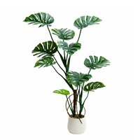 Plantes artificielles Monstera Deliciosa en plastique de 1,20 m pour la décoration DIY du sol à la maison, sur la véranda, dans le jardin, au bureau et au magasin