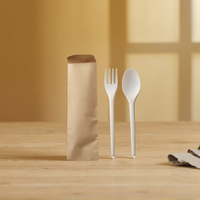 Couverts de traiteur compostables Greenday BPI 6,5 pouces, couteau, fourchette et cuillère en CPLA légers, biodégradables, jetables, pour compagnies aériennes