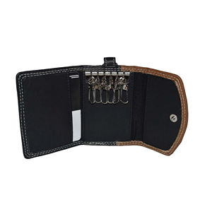 Porte-clés court ouvert en cuir PU simple, format poche, haute qualité, couleur et logo personnalisables, qualité export - Product Image 4