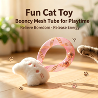 Jouet pour chat WhiteKitten NetworkTube Bell, baguette en peluche pour chatons blancs, résistant aux morsures pour soulager l'ennui