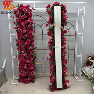 ซุ้มดอกกุหลาบประดิษฐ์สีเบอร์กันดีขนาด 2.4 เมตร สำหรับตกแต่งงานแต่งงาน โรแมนติก สวยงามดุจฝัน ทำด้วยมือ ดอกบานเต็มพิกัด ใช้เป็นฉากหลัง - Product Image 4